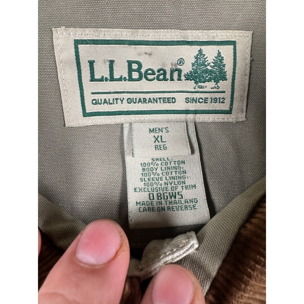 L.L. Bean Original Field Chore‎ Coat Mens XL Tan Cotton Canvas Corduroy Collar - Picture 2 of 7